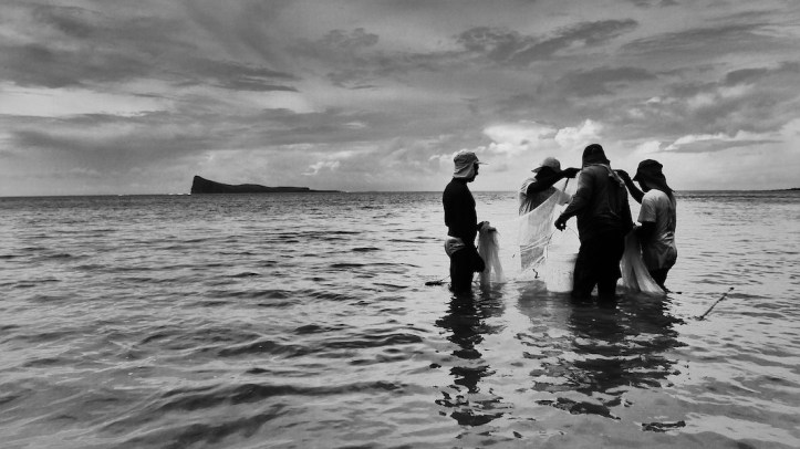 Pêche à pied devant Coin de mire.